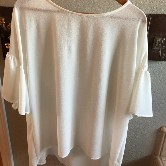 Bell sleeve ivory blouse worn once EUC - Picture 2 of 6
